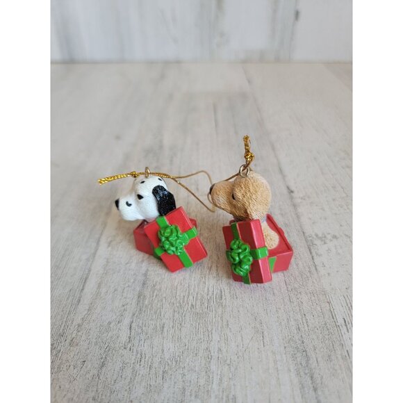 Dog artist Dalmatian golden retriever gift box mini ornament Xmas set - Picture 3 of 7